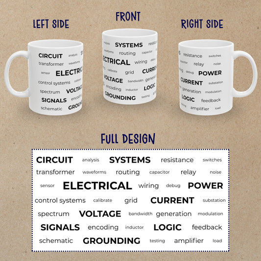 Electrical Engineer Word Cloud Mug