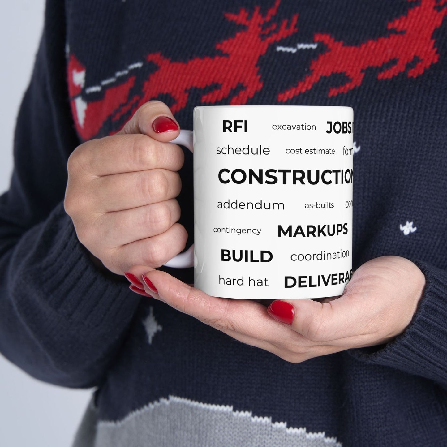 Construction Engineer Word Cloud Mug