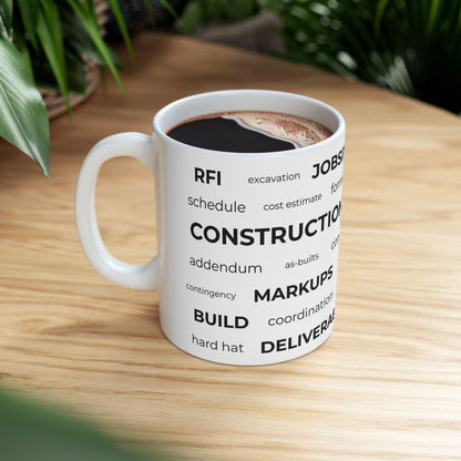 Construction Engineer Word Cloud Mug