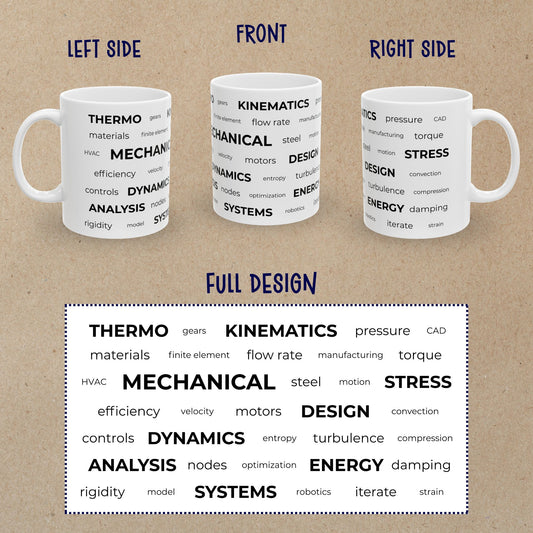 Mechanical Engineer Word Cloud Mug