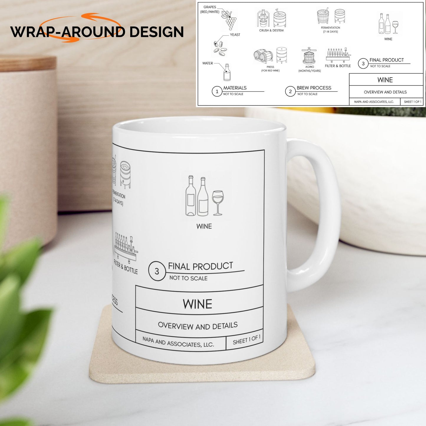 Wine Blueprint Mug