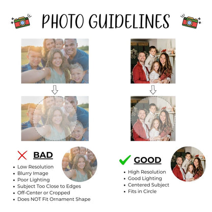 Personalized Family Photo Ornament — Custom Name & Year Ceramic Holiday Decoration 2025